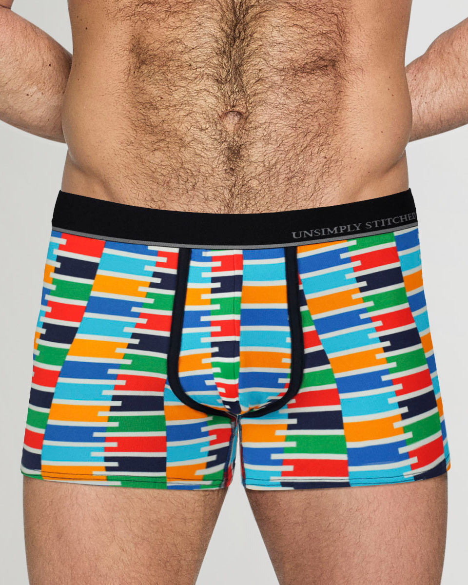 Unsimply Stitched Zip Trunk White-orange-yellow-blue