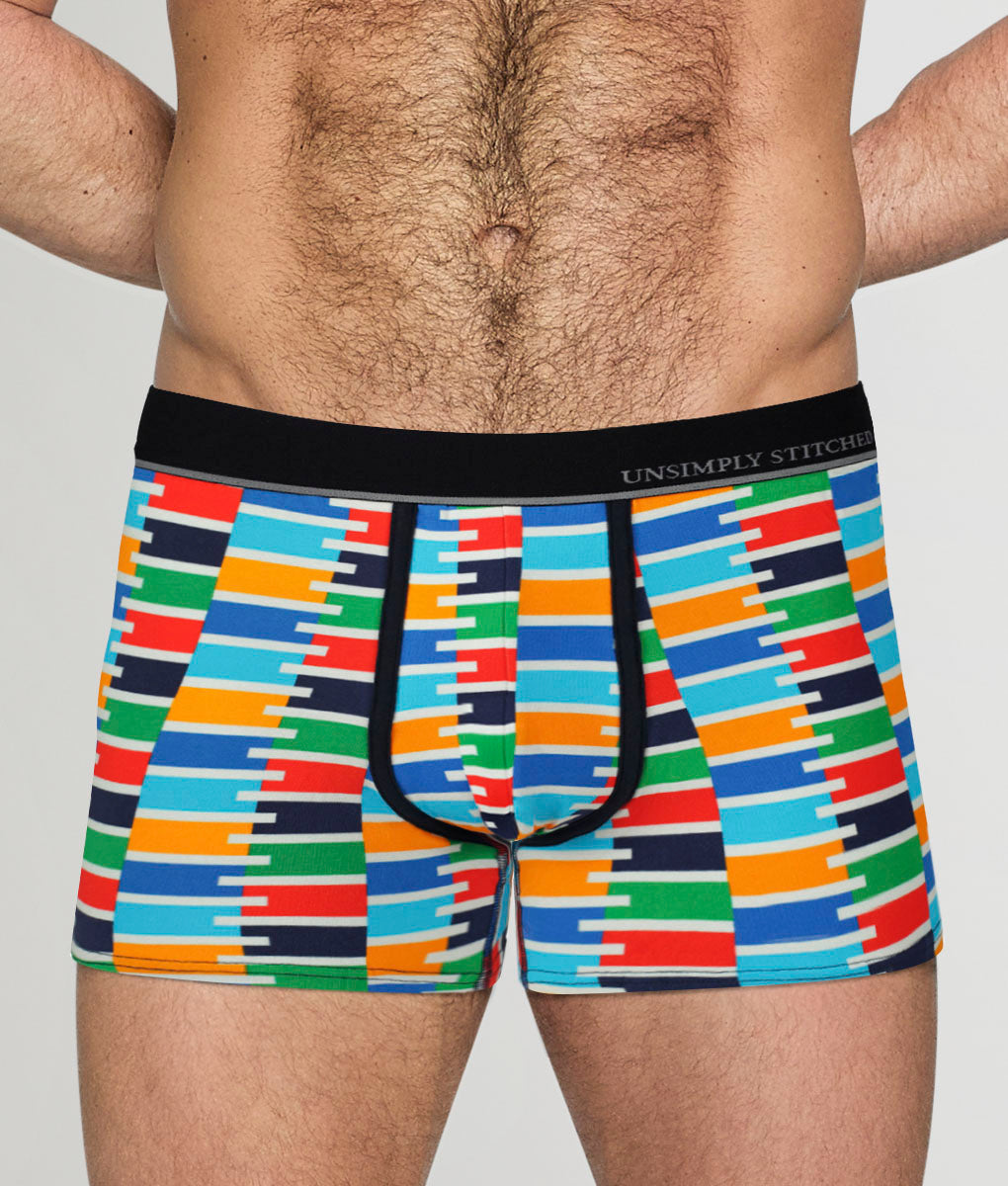 Unsimply Stitched Zip Trunk White-orange-yellow-blue
