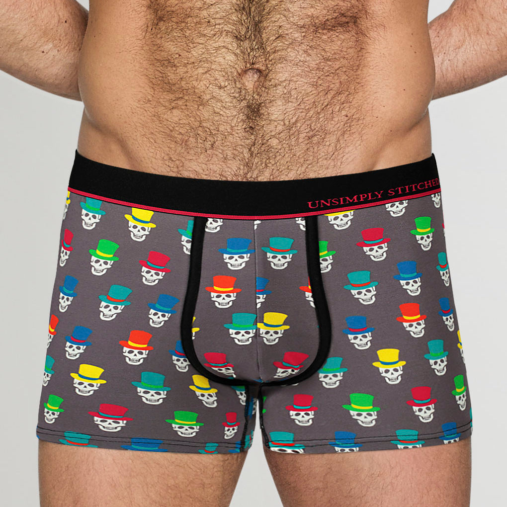 Unsimply Stitched Skull Top Hat Trunk Grey-multi