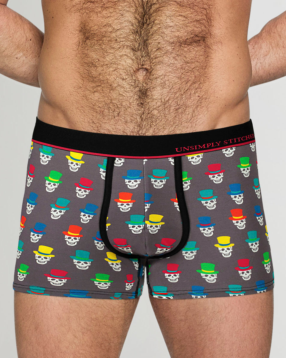 Unsimply Stitched Skull Top Hat Trunk Grey-multi