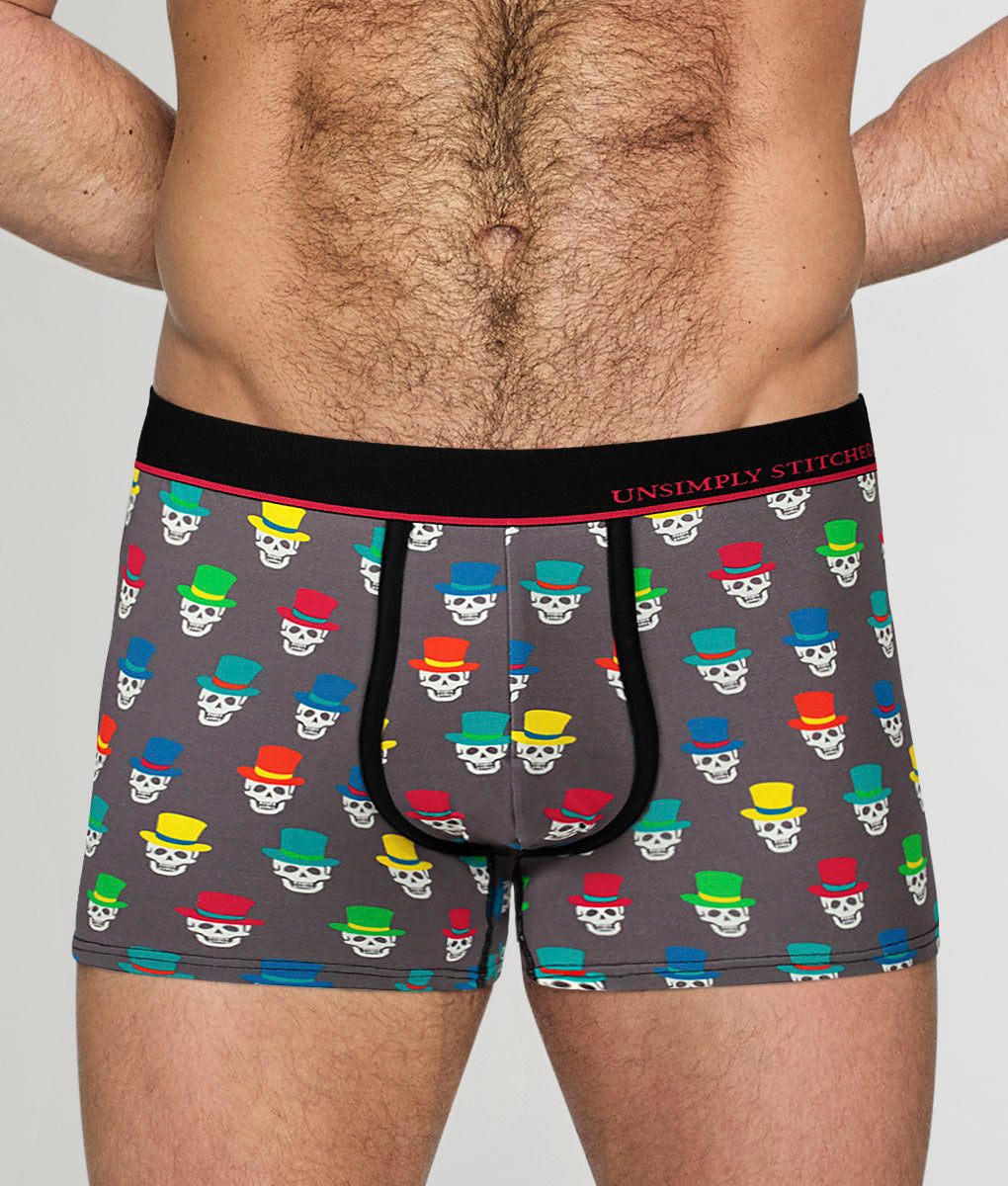 Unsimply Stitched Skull Top Hat Trunk Grey-multi