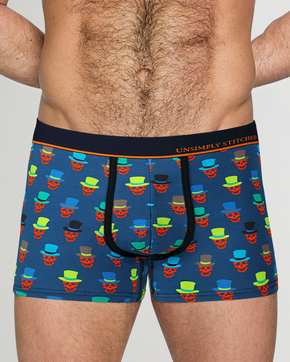 Unsimply Stitched Skull Top Hat Trunk Blue-multi