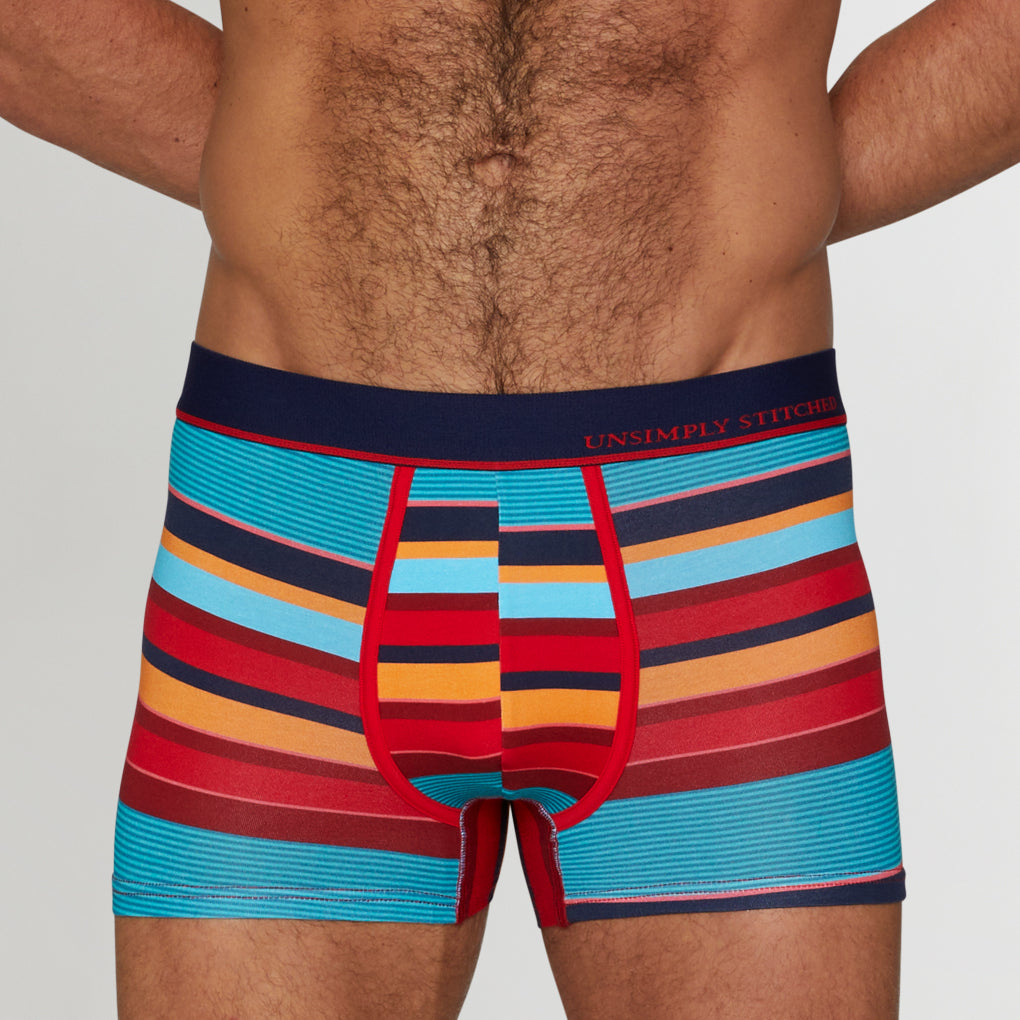 Unsimply Stitched Old School Stripe Trunk Unsimply Stitched Old School Stripe Trunk Orange-red-blue