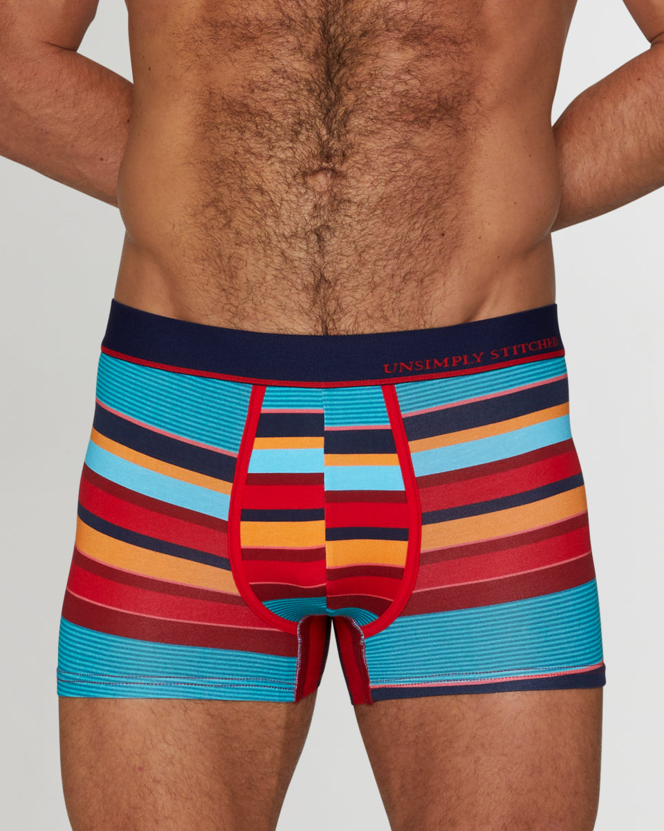 Unsimply Stitched Old School Stripe Trunk Unsimply Stitched Old School Stripe Trunk Orange-red-blue