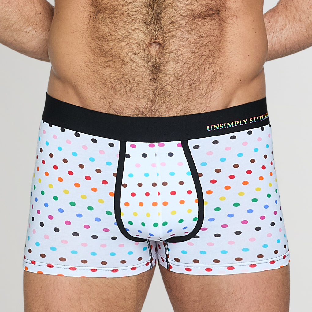 Unsimply Stitched Pride Polka Dot Trunk White