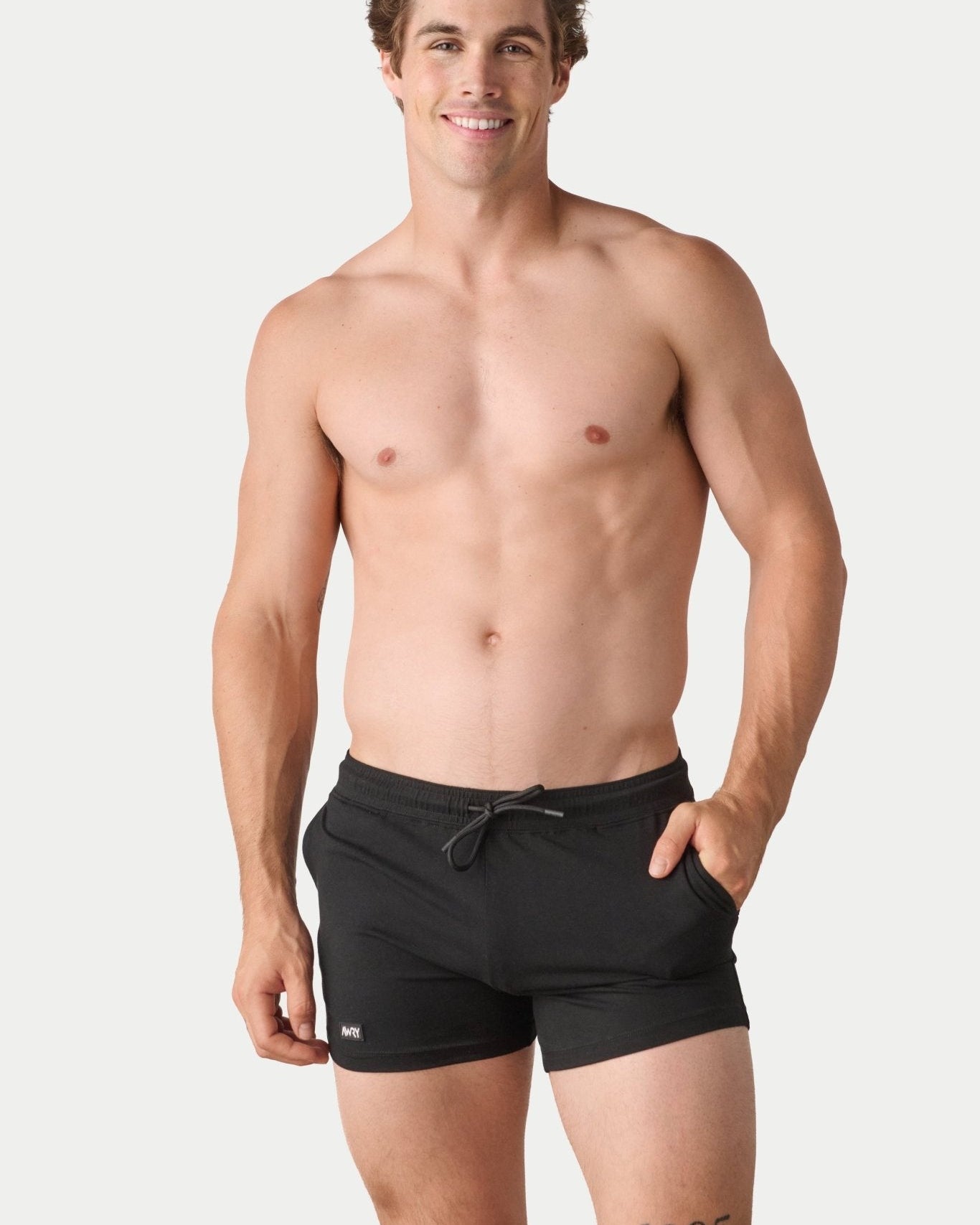 Awry Vers Short V2.1 Black — rear view highlighting flattering glute-enhancing cut and high inseam