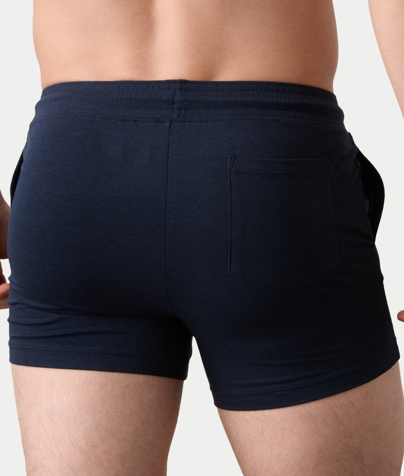 Awry Vers Short V2.1 Navy — rear view highlighting flattering glute-enhancing cut and high inseam