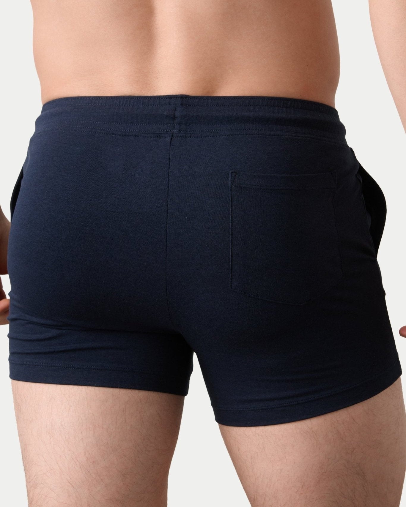 Awry Vers Short V2.1 Navy — rear view highlighting flattering glute-enhancing cut and high inseam