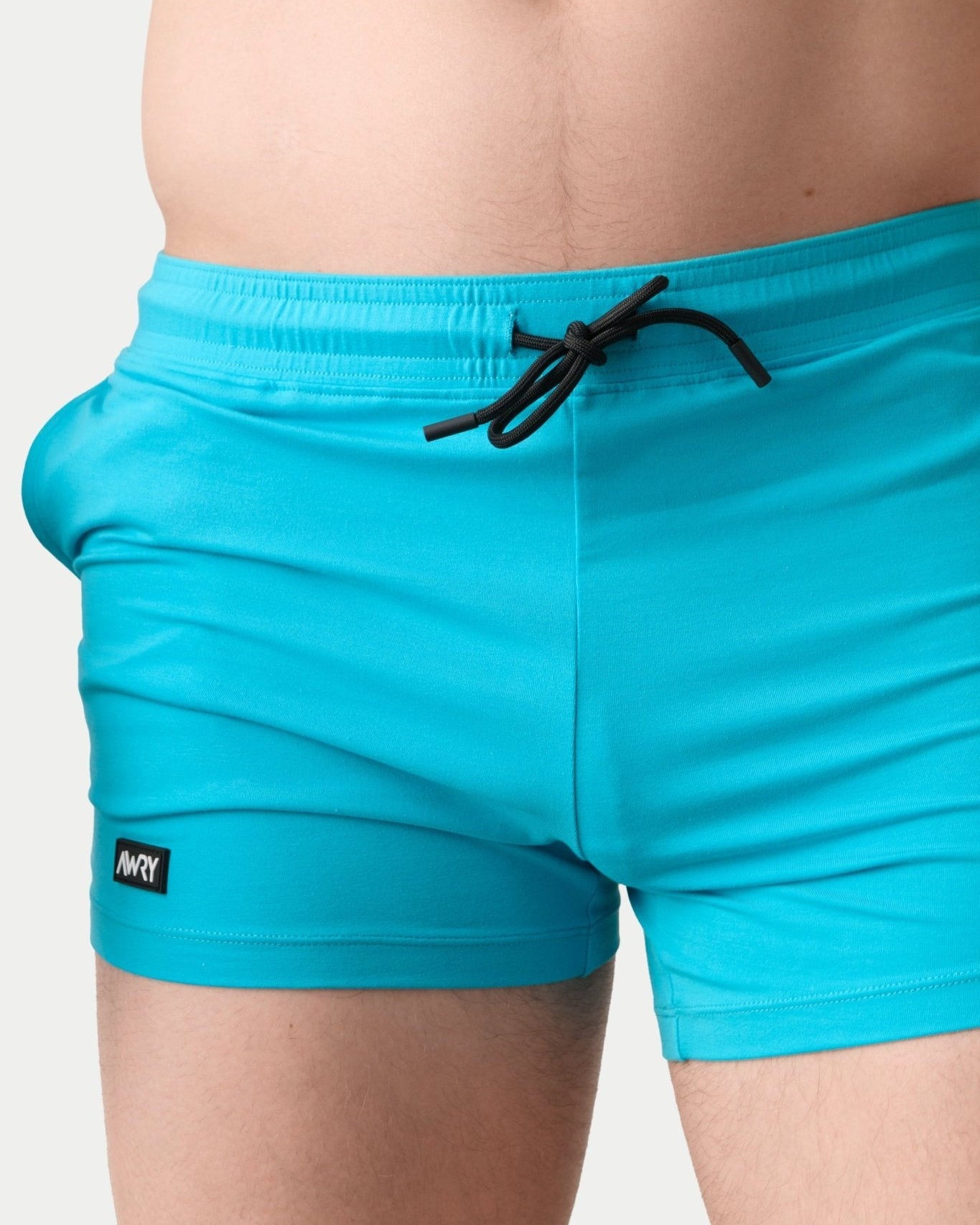 Awry Vers Short V2.1 Sky Blue — rear view highlighting flattering glute-enhancing cut and high inseam