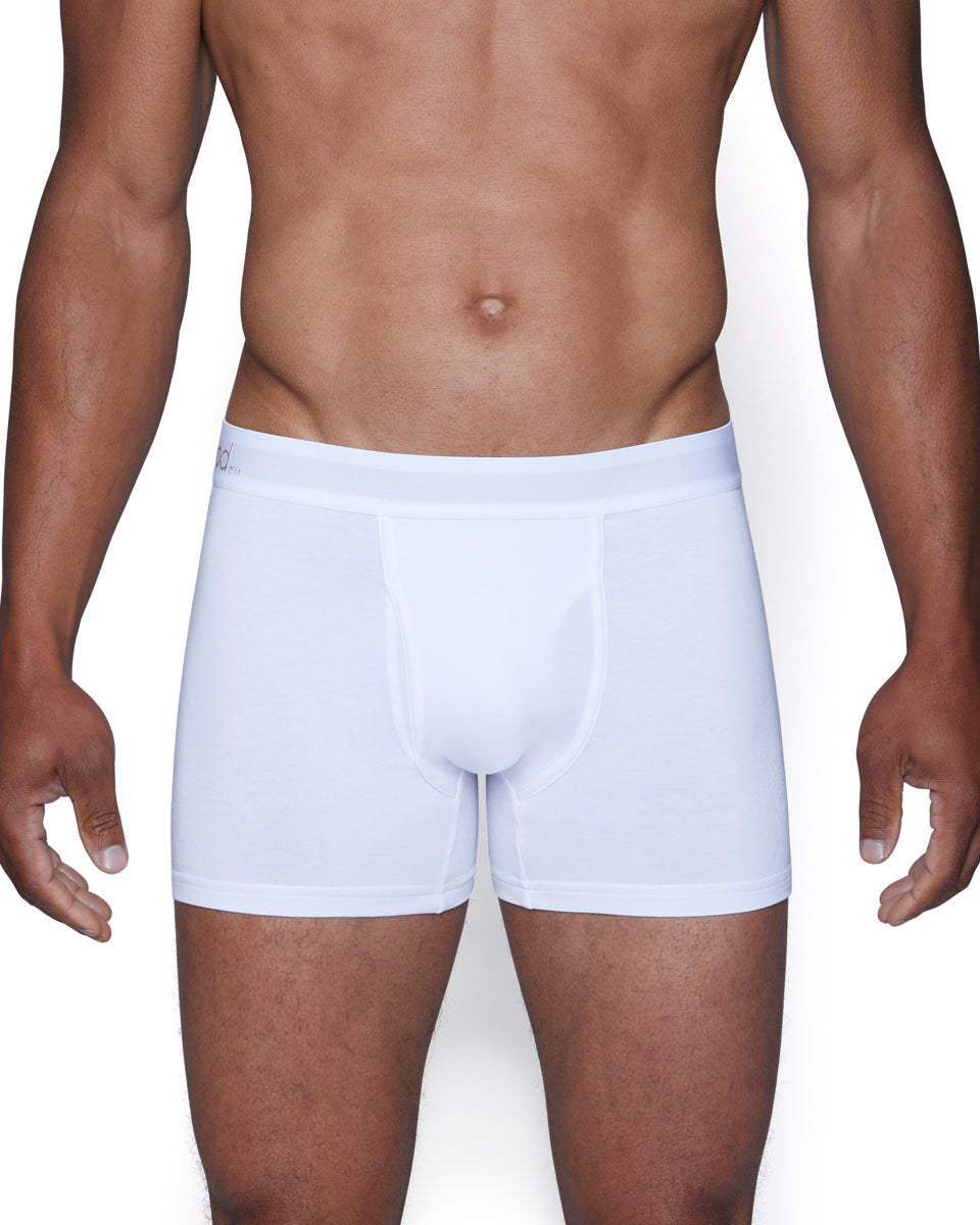 Wood Boxer Brief with Fly White