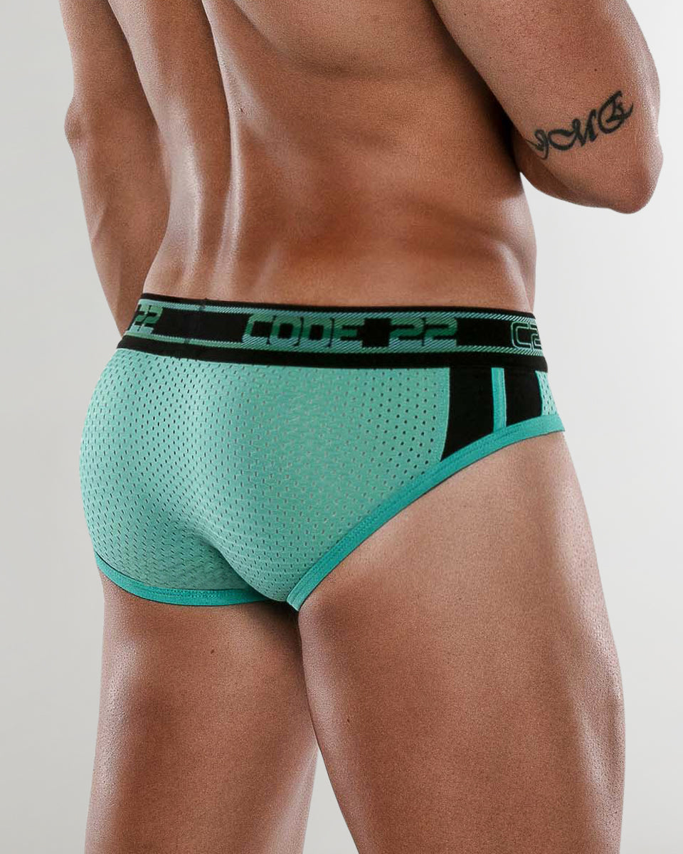 CODE 22 Sport Mesh Push-Up Brief Black