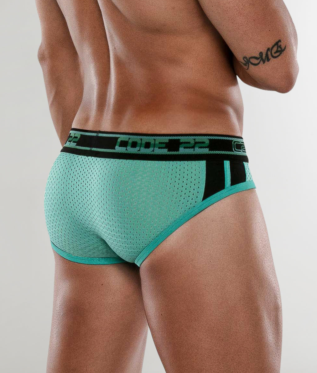 CODE 22 Sport Mesh Push-Up Brief Black