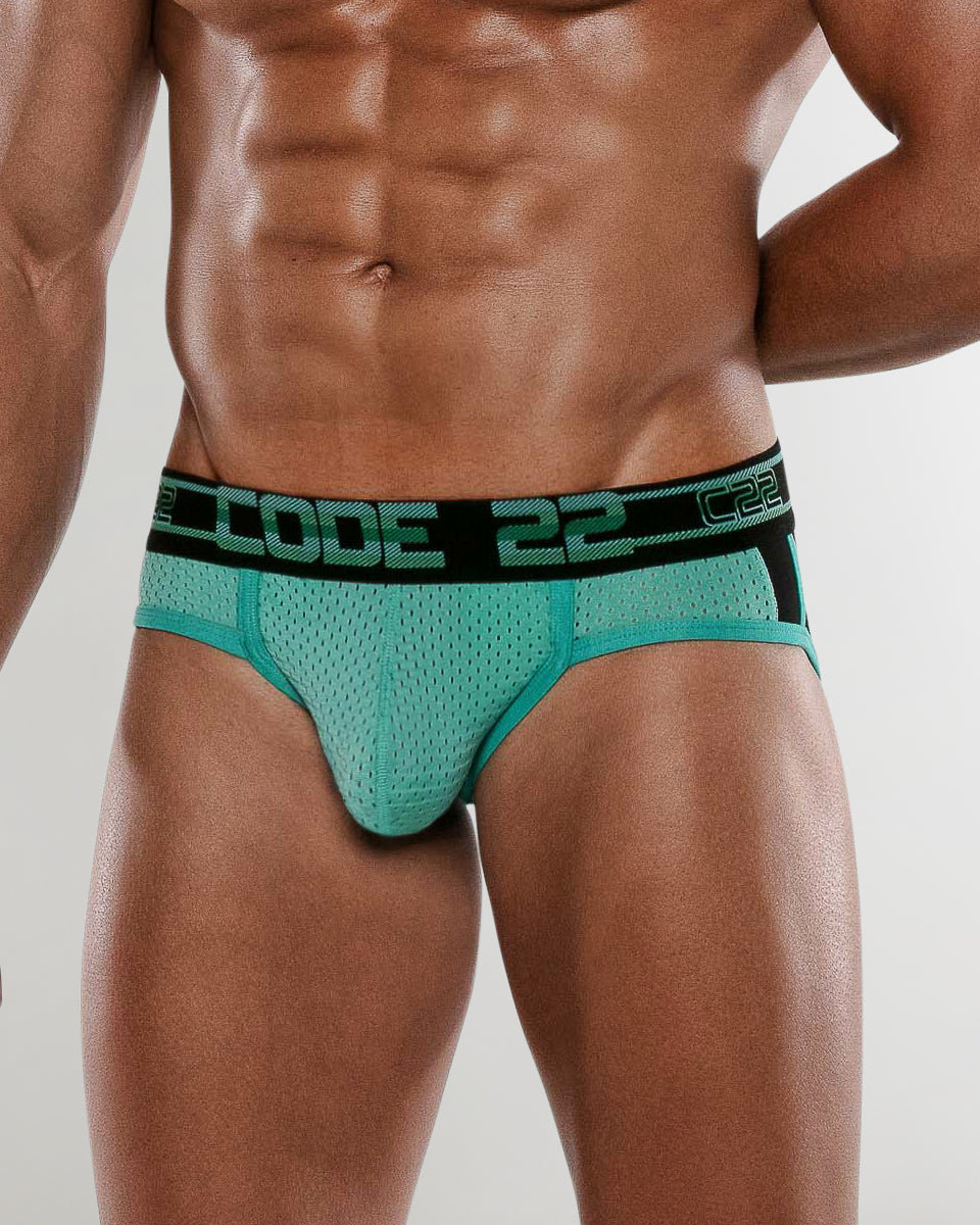 CODE 22 Sport Mesh Push-Up Brief Black