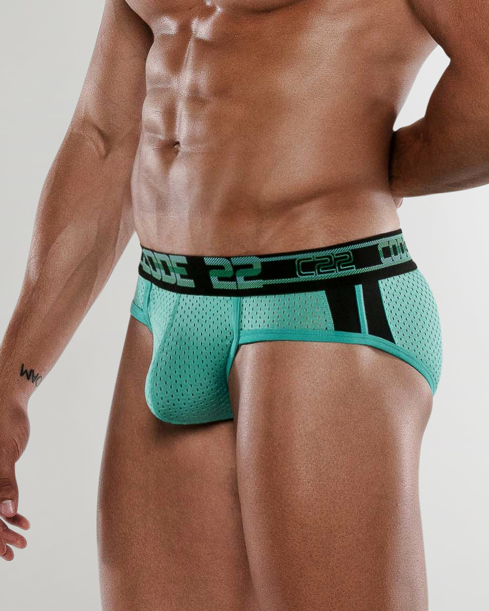 CODE 22 Sport Mesh Push-Up Brief Black