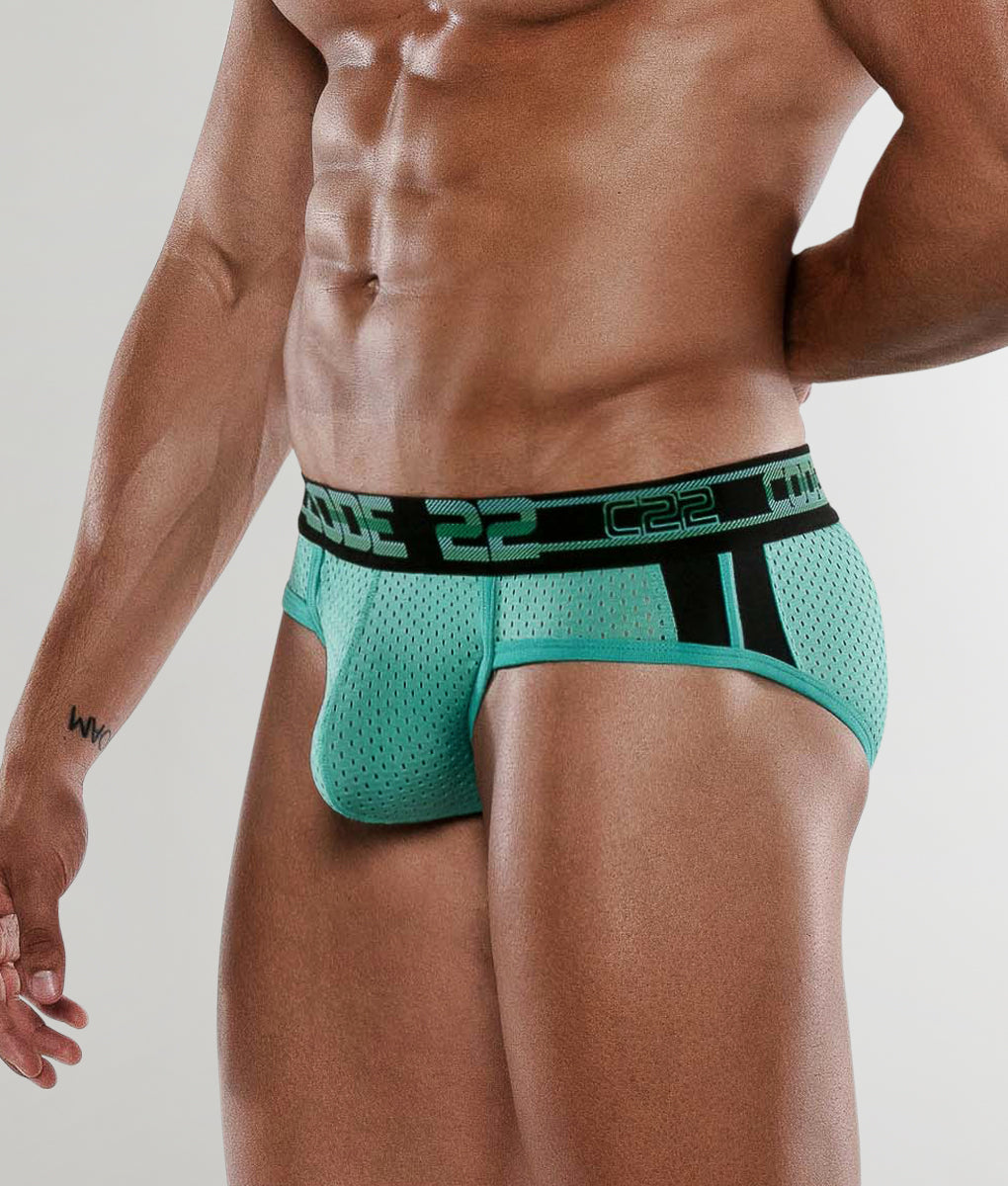 CODE 22 Sport Mesh Push-Up Brief Black