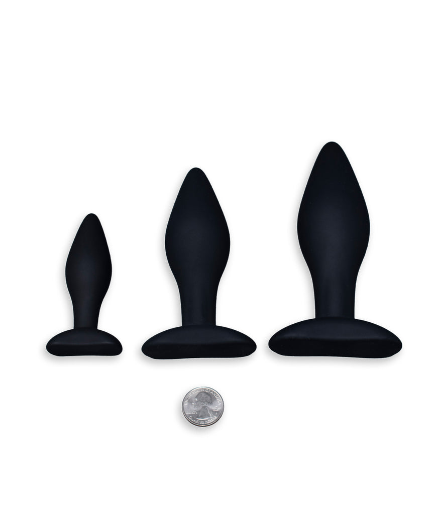 Andrew Christian Trophy Boy 3-Pack Smooth Trainer Plugs Black