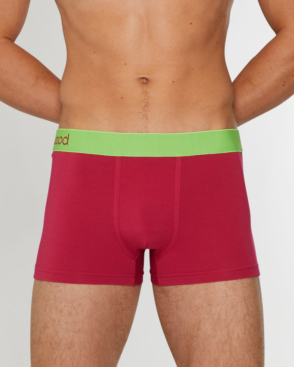 Wood Trunk Burgundy Red
