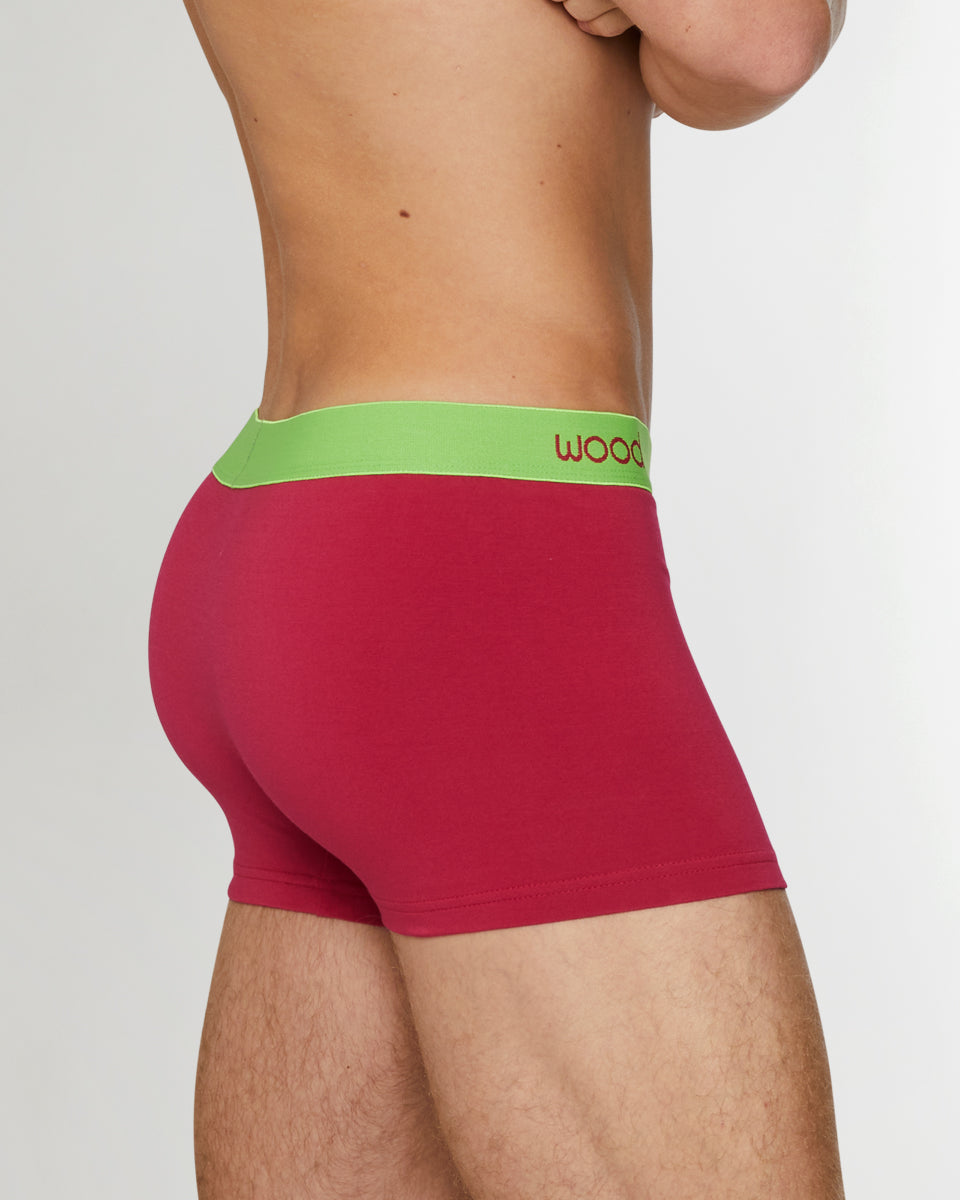 Wood Trunk Burgundy Red