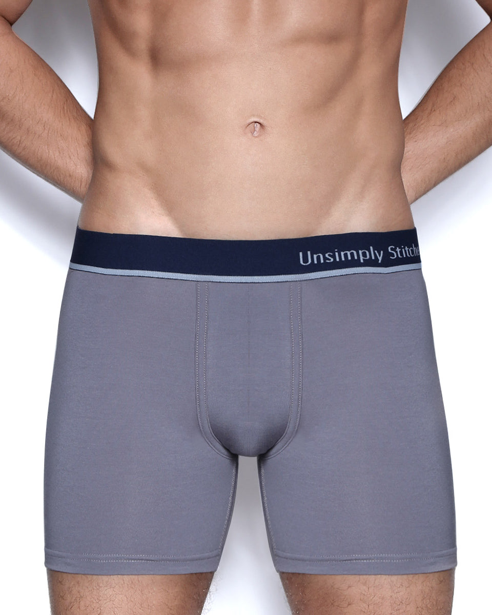 Unsimply Stitched Solid Grey Boxer Brief Unsimply Stitched Solid Grey Boxer Brief Grey