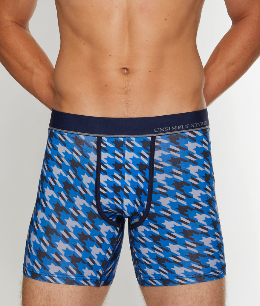 Unsimply Stitched Houndstooth Boxer Brief Unsimply Stitched Houndstooth Boxer Brief Blue-grey