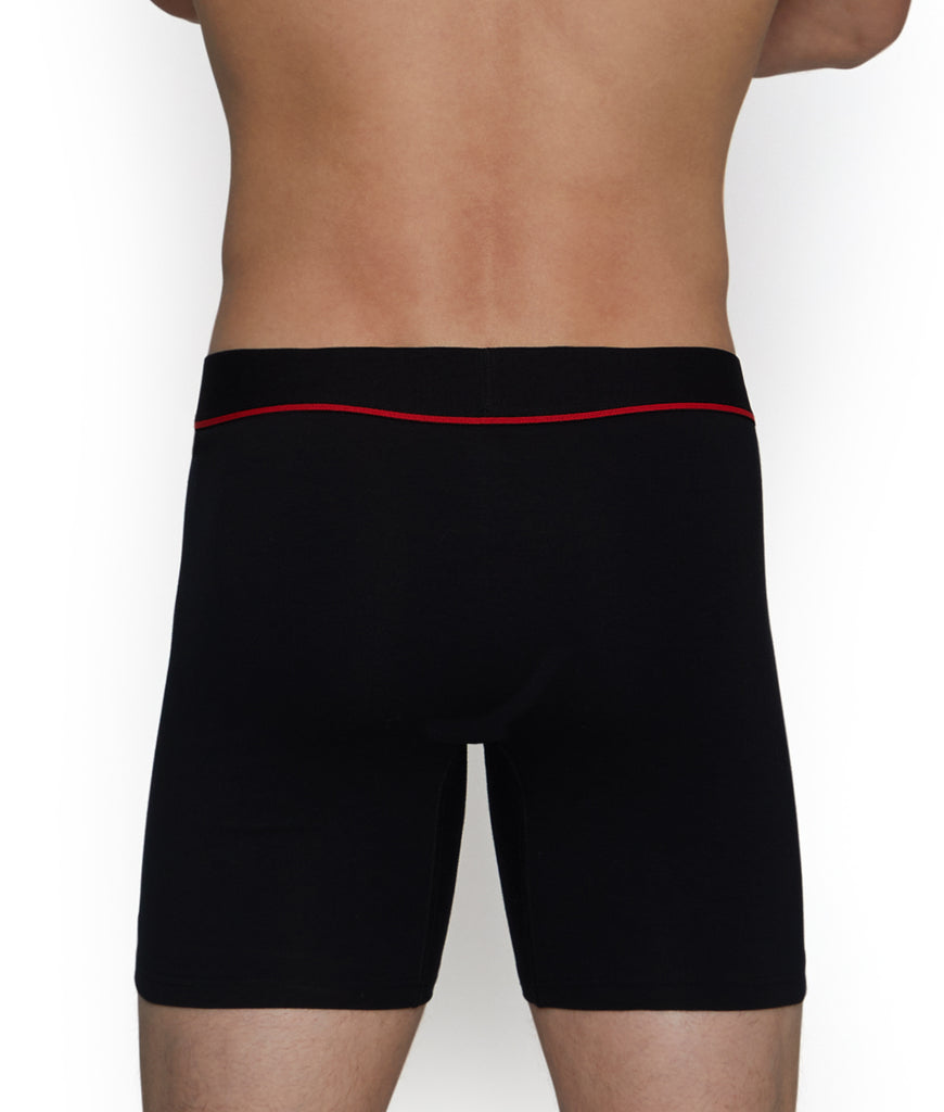 Unsimply Stitched Solid Boxer Brief Unsimply Stitched Solid Boxer Brief Black-red-stripe