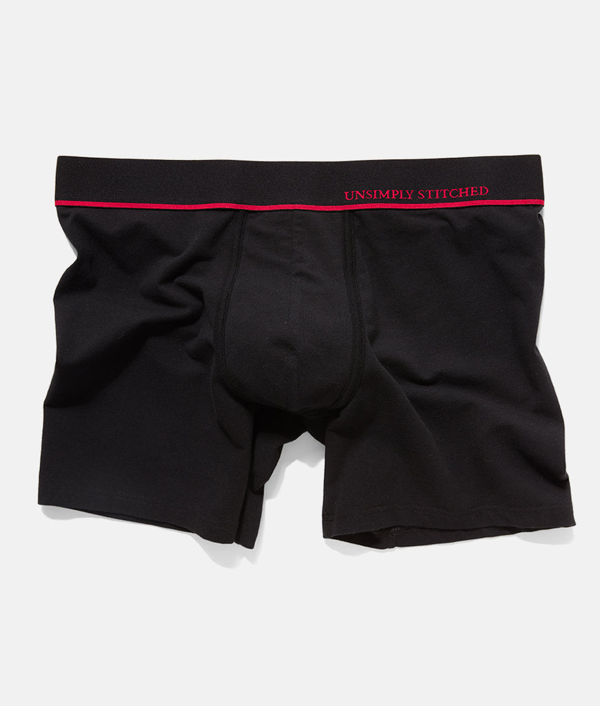 Unsimply Stitched Solid Boxer Brief Unsimply Stitched Solid Boxer Brief Black-red-stripe