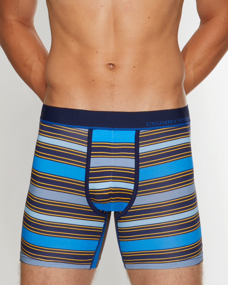 Unsimply Stitched Century Stripe Boxer Brief Unsimply Stitched Century Stripe Boxer Brief Blue-multi