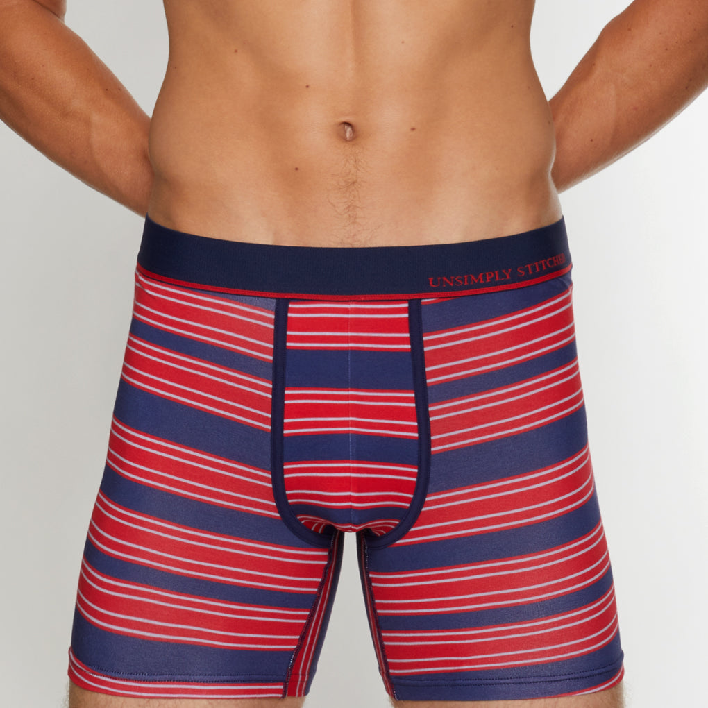 Unsimply Stitched Century Stripe Boxer Brief Unsimply Stitched Century Stripe Boxer Brief Red-multi
