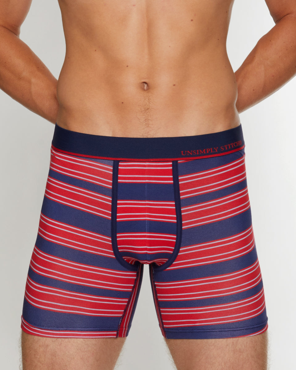 Unsimply Stitched Century Stripe Boxer Brief Unsimply Stitched Century Stripe Boxer Brief Red-multi
