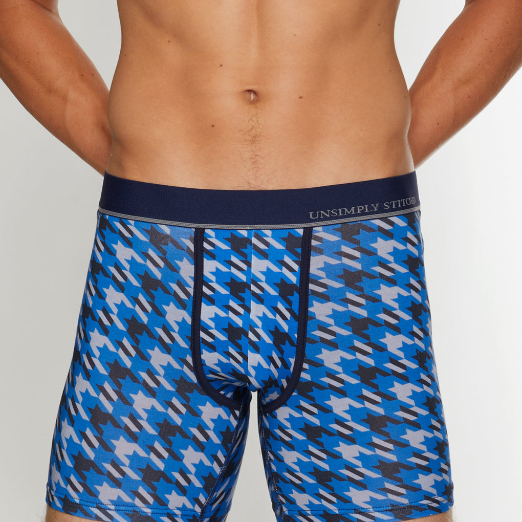 Unsimply Stitched Houndstooth Boxer Brief Unsimply Stitched Houndstooth Boxer Brief Blue-grey