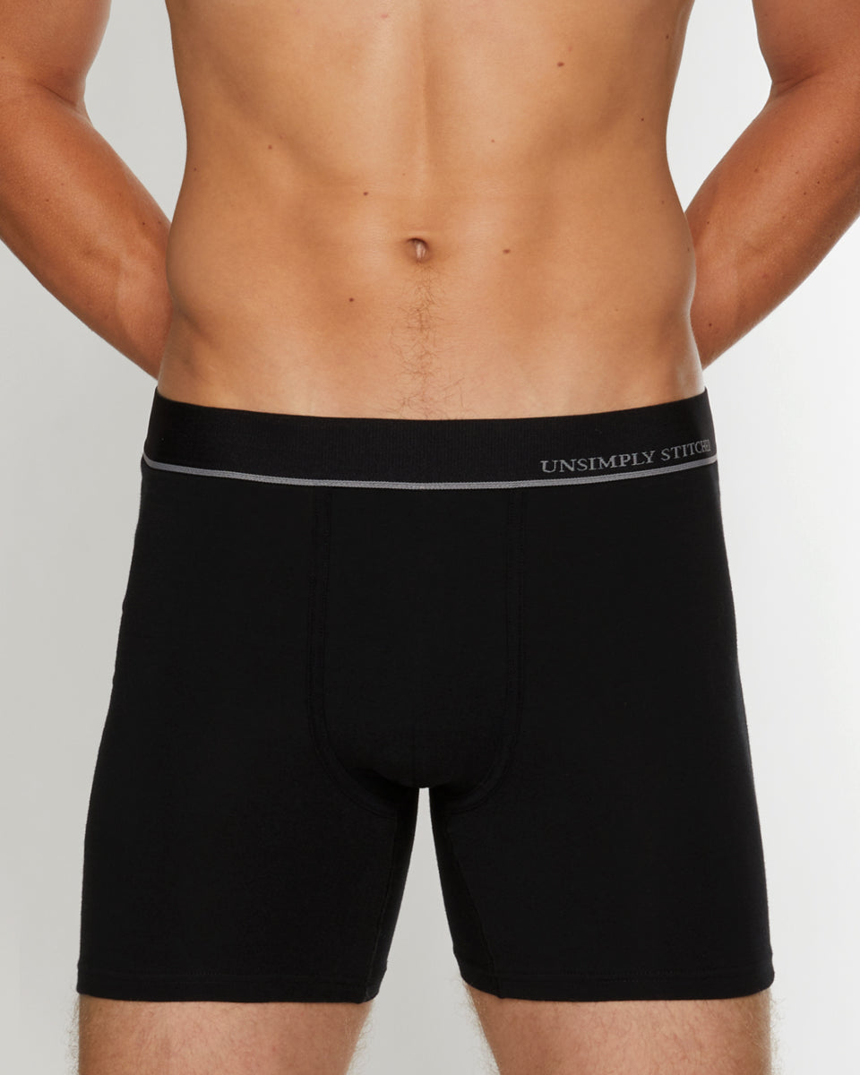 Unsimply Stitched Black Boxer Brief Unsimply Stitched Black Boxer Brief Black-grey-stripe