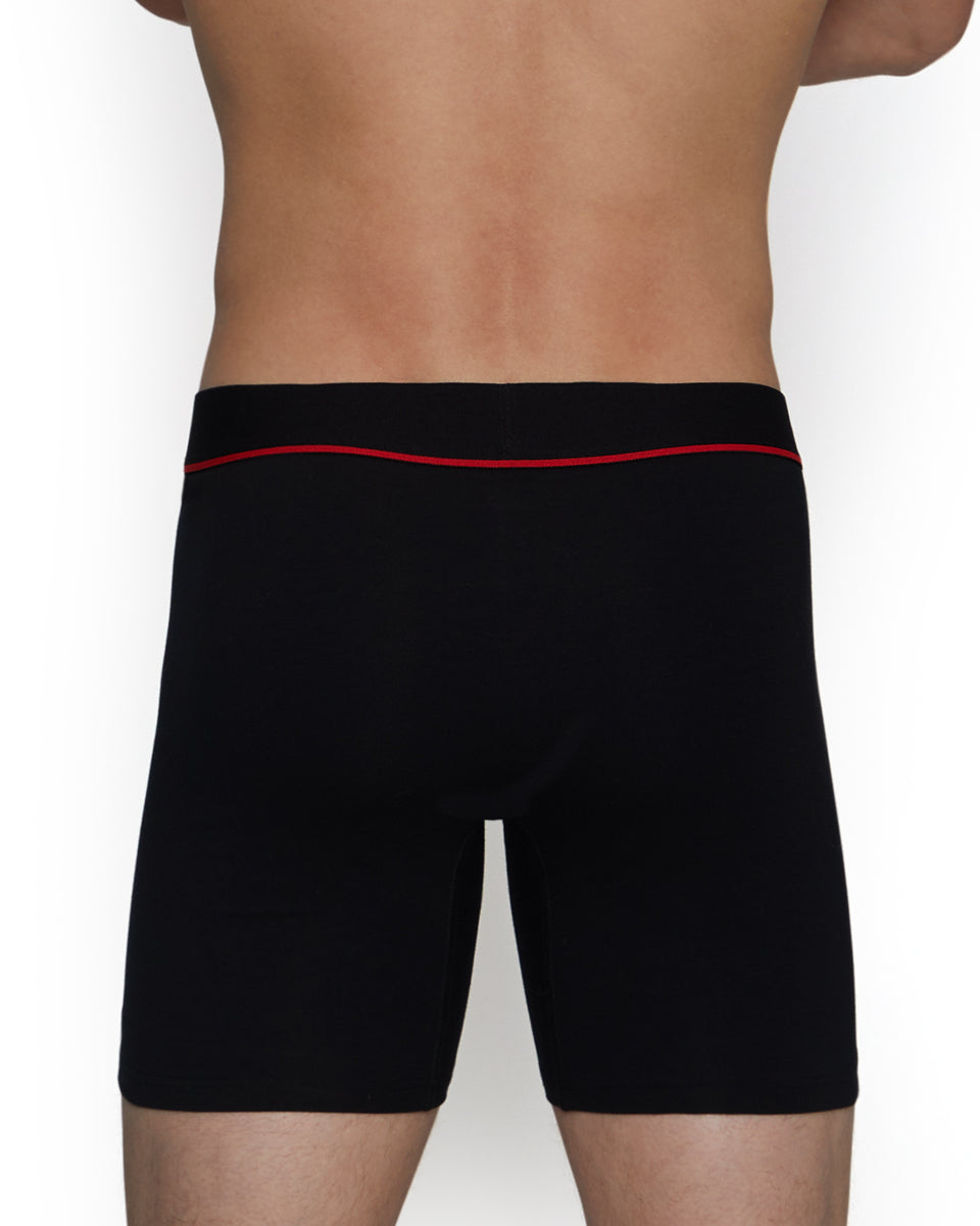 Unsimply Stitched Solid Boxer Brief Unsimply Stitched Solid Boxer Brief Black-red-stripe