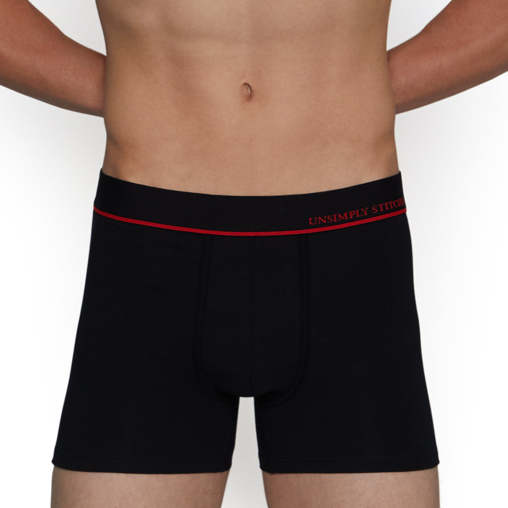 Unsimply Stitched Solid Trunk Unsimply Stitched Solid Trunk Black-red-stripe