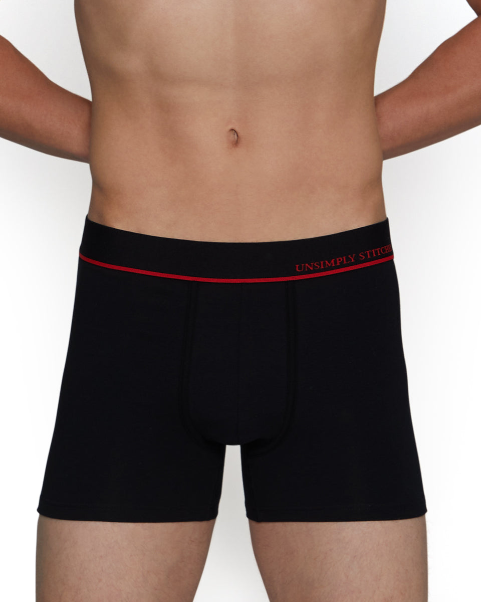 Unsimply Stitched Solid Trunk Unsimply Stitched Solid Trunk Black-red-stripe