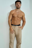 Etalon Perfect Beige Linen Pant - close-up of linen fabric