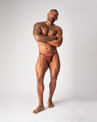 Teamm8 Icon Jockstrap Cocoa - men's Modal jockstrap in warm brown, detail shot