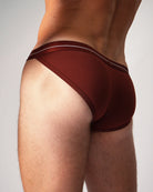 Teamm8 Icon Sports Brief Cocoa - men's brief with 4cm metallic waistband, side view