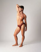 Teamm8 Icon Brief Cocoa - men's GLIDE Modal brief, detail of pouch piping