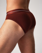 Teamm8 Icon Brief Cocoa - men's brief with 4cm metallic waistband, side view