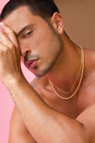 Etalon Rope Chain Necklace - men's twisted 18kt gold-plated rope chain, front view