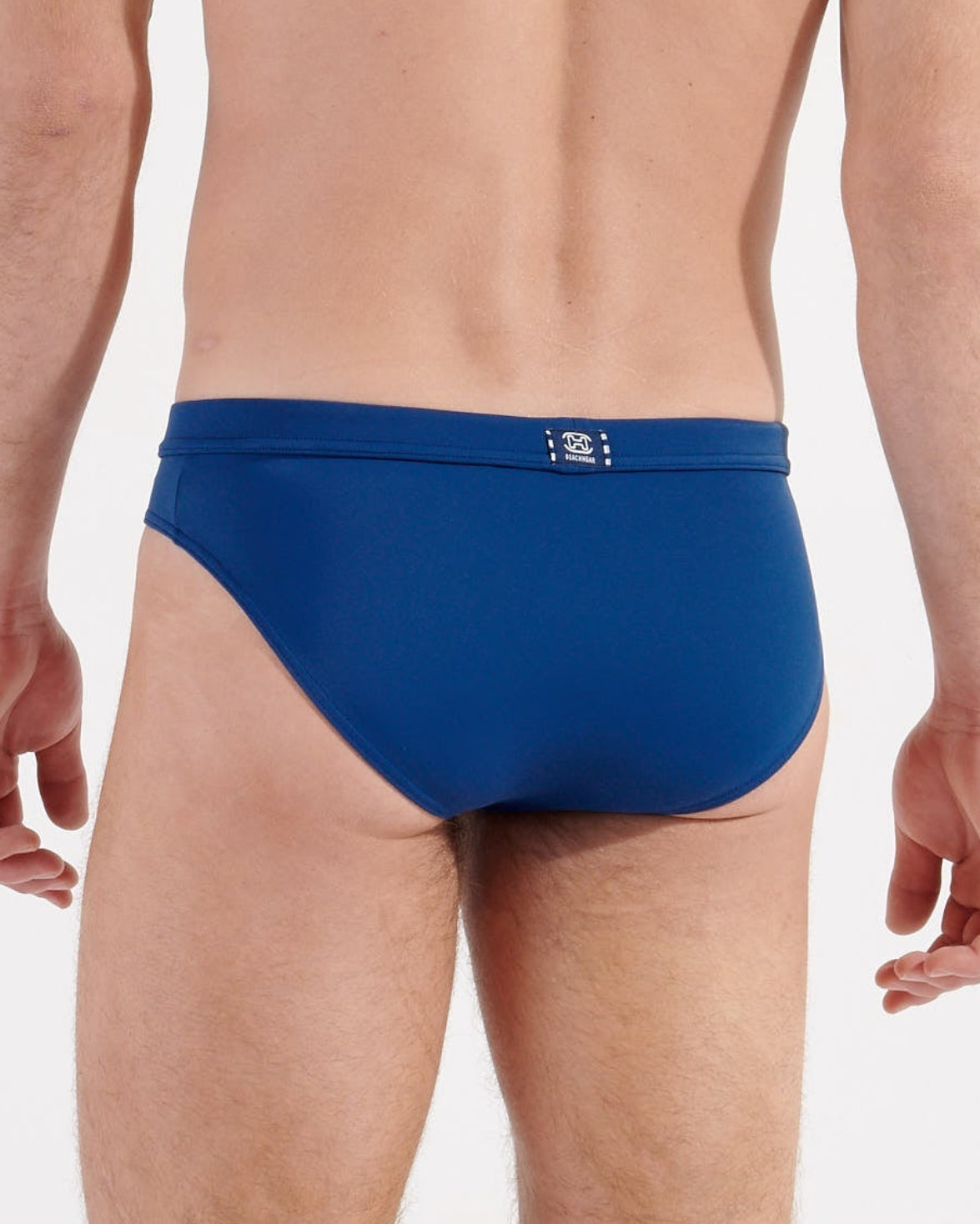 HOM Nautical Cup Swim Mini Brief Navy - men's preppy swim brief, back view