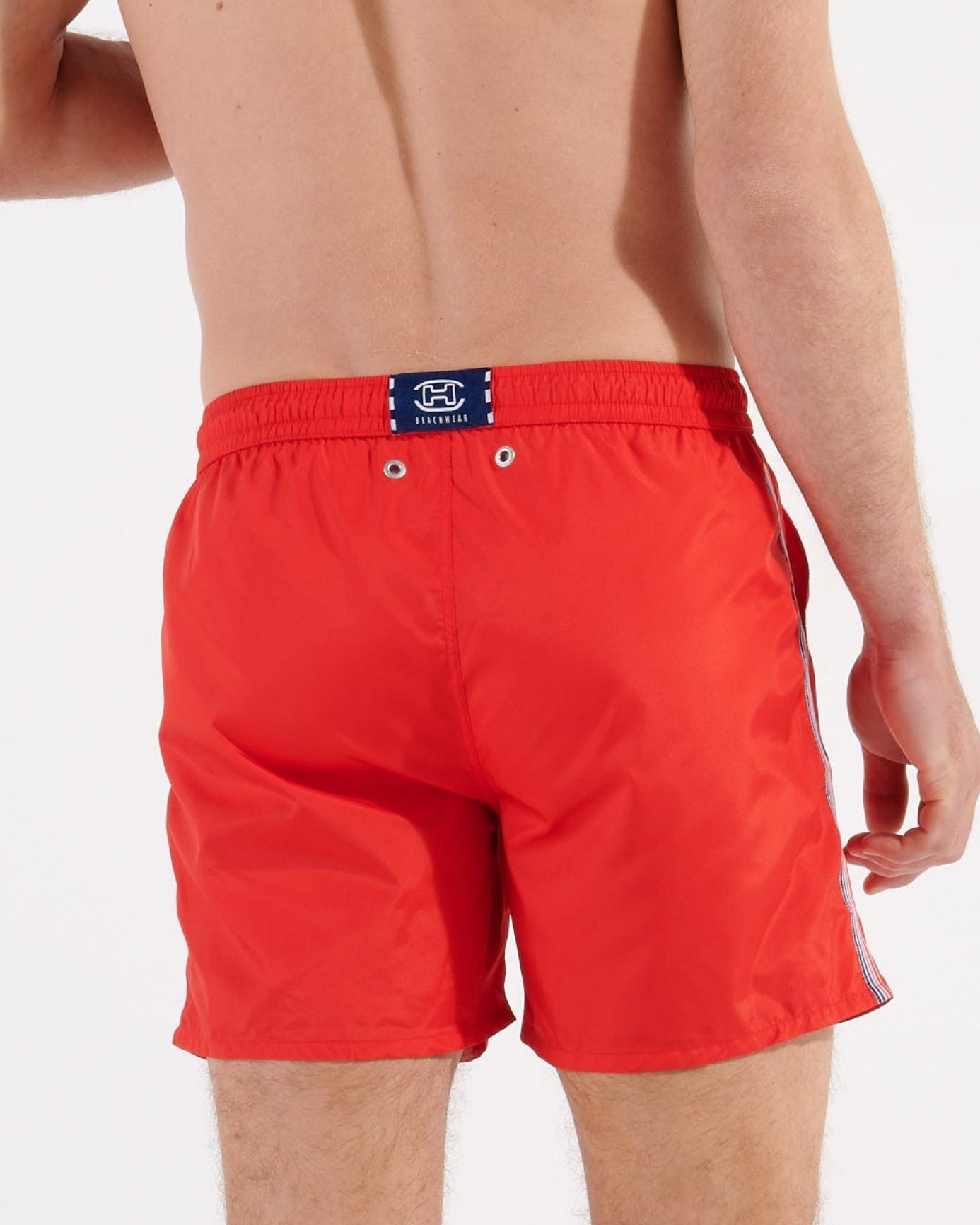 HOM Nautical Cup Beach Boxer Red - men's board shorts back view
