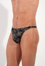 HOM Iraty Thong Khaki Print