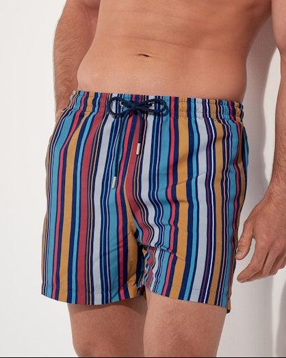 HOM Marni Beach Boxer Multicolor Stripes - men's board shorts side view
