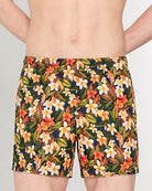HOM Etna Beach Boxer Navy Print - men's board shorts front view