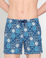 HOM Maiolica Beach Boxer Blue Print - men's board shorts front view