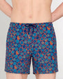 HOM Trapani Beach Boxer Navy Print - men's board shorts front view