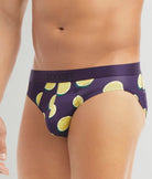 2(X)IST SLIQ Low Rise Brief Lemons-purple-plumeria