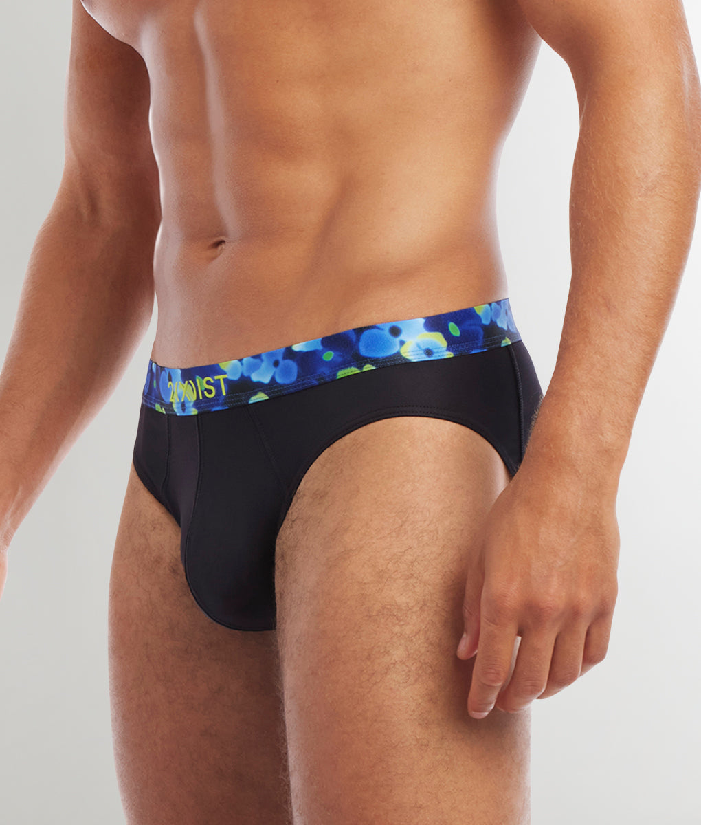 2(X)IST Sliq Brief 2(X)IST Sliq Brief Black-beauty-w-ghost-flower-waistband
