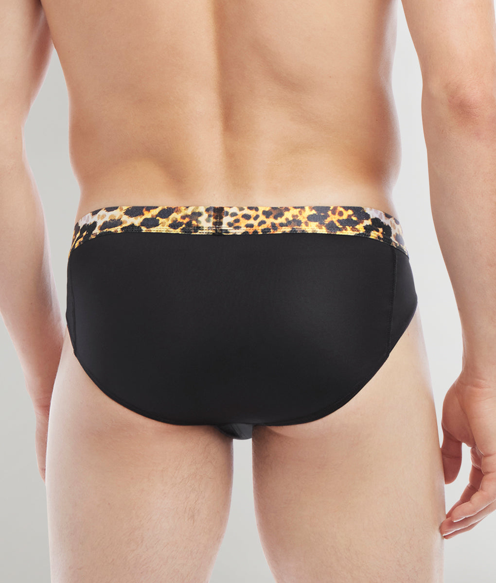 2(X)IST Sliq Brief 2(X)IST Sliq Brief Black-beauty-w-mixed-leopard-waistband